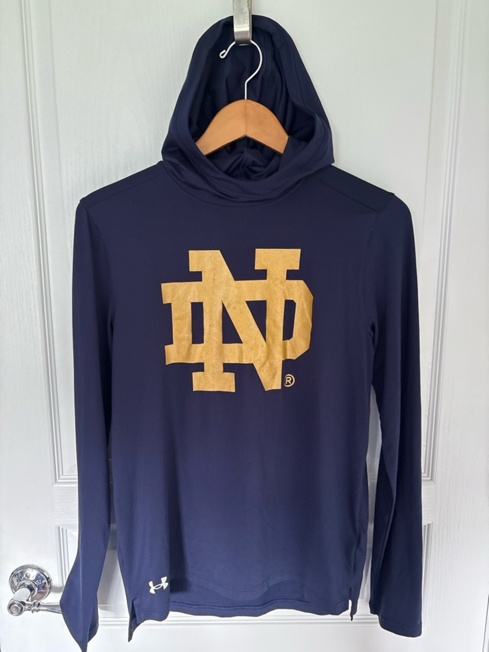 Under Armour Navy and Gold Notre Dame Logo Hoodie
